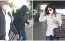 एयरपोर्ट पर कैमरे में कैद हुए एक साथ शिल्पा शेट्टी और राज कुंद्रा, हूडी और मास्क से चेहरा ढंक दिखे जल्दबाजी में, लोगों ने किया ट्रोल